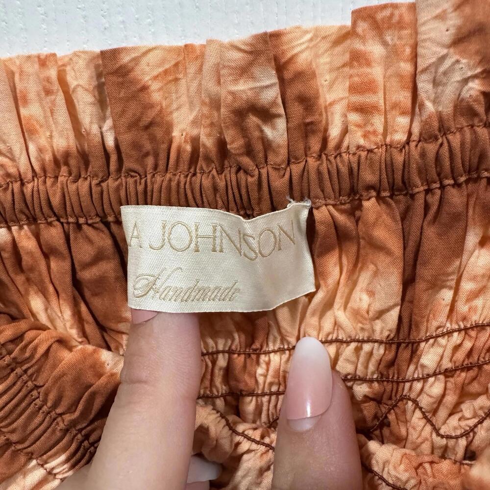 Ulla Johnson Riya Sequoia Smocked Shibori Cotton Bralette Crop Top Size 4 -$250 - Picture 7 of 11